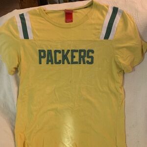 Nike Yellow Green Bay Packers T-Shirt with Green Trim